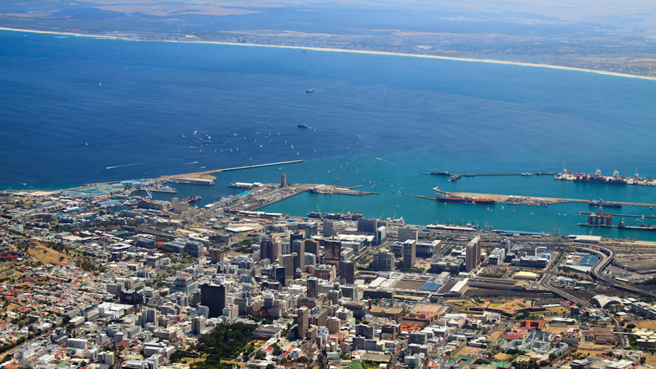 Uitzicht op Kaapstad vanaf Tafelberg, 2 januari 2011